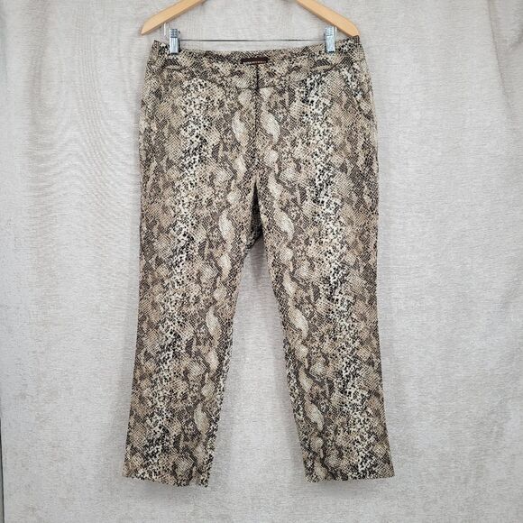 Snakeskin Print Women's Cropped Pants Baddie Bikercore Animal Pattern Edgy - Picture 1 of 8